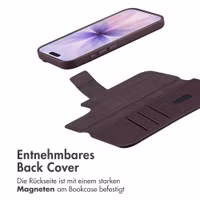 Accezz 2-in-1 Klapphülle aus Leder mit MagSafe Apple iPhone 17 - Heath Purple