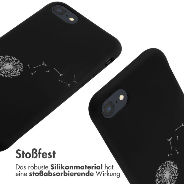 imoshion Silikonhülle design mit Band für das iPhone SE (2022 / 2020) / 8 / 7 - Dandelion Black