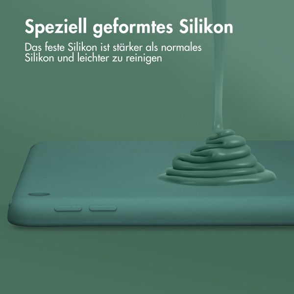 Accezz Liquid Silicone Back Cover Apple iPad 9 (2021) 10.2 Zoll / iPad 8 (2020) 10.2 Zoll / iPad 7 (2019) 10.2 Zoll - Dunkelgrün