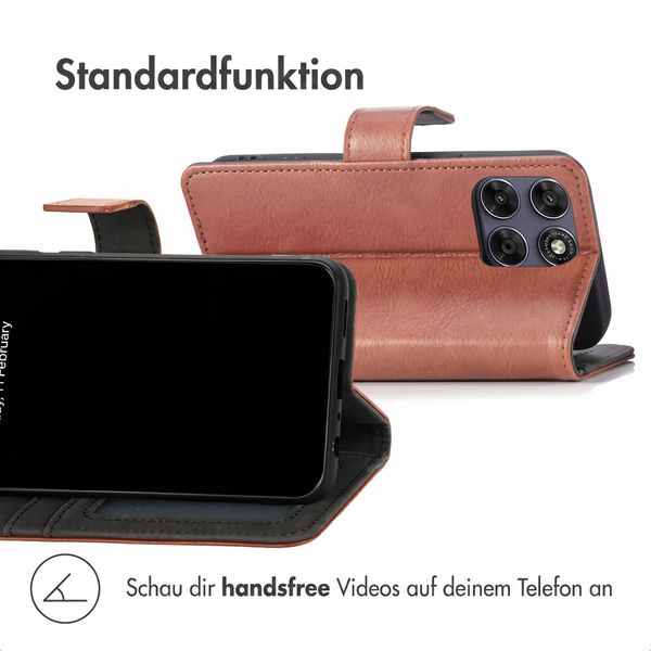 imoshion Luxuriöse Klapphülle Motorola Moto G77 - Braun