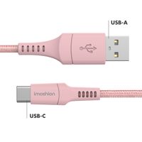 imoshion Braided USB-C-zu-USB Kabel - 1 Meter - Rosa