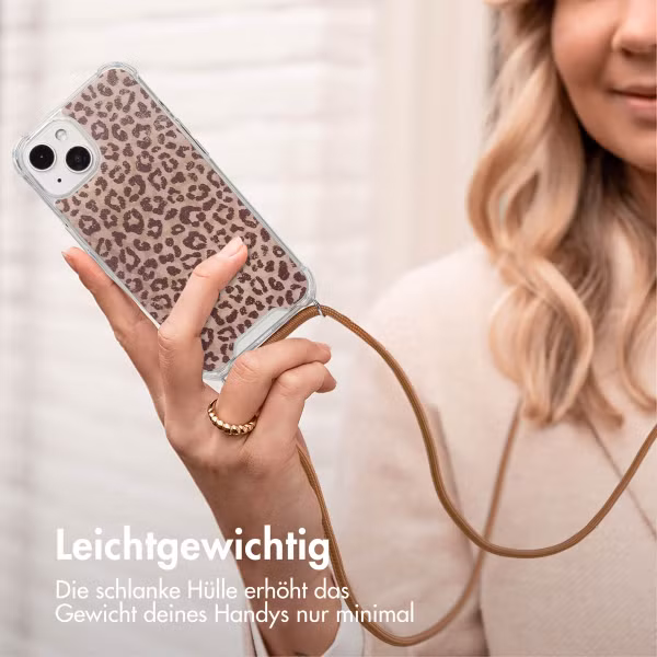 imoshion Design Hülle mit Band Apple iPhone 13 - Leopard Mood