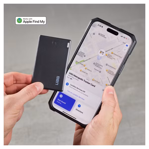 UAG Metropolis Wallet mit Tracker - Geeignet für Apple - Kevlar Black