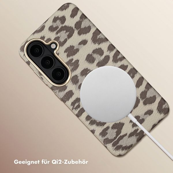 Selencia Sabi Backcover Leopardenmuster mit MagSafe Samsung Galaxy S26 - Soft Ivory
