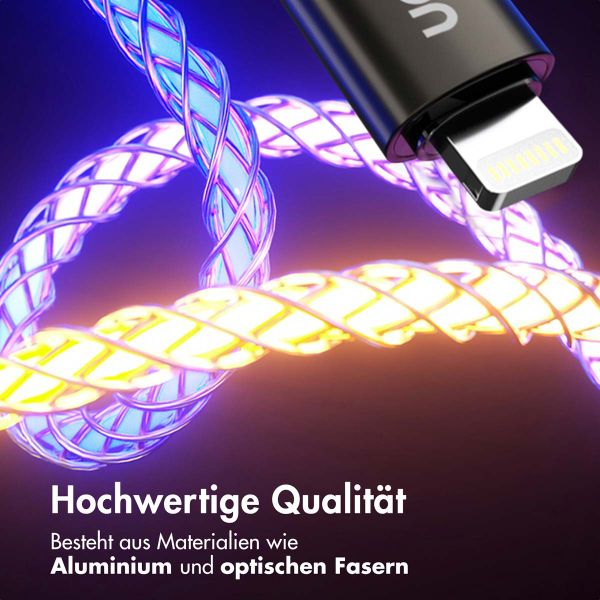 imoshion Leughtendes Schnellladekabel RGB - USB-C zu Lightning Kabel - 2 Meter