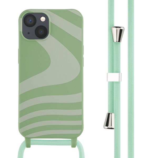 imoshion Silikonhülle design mit Band für das iPhone 13 - Retro Green