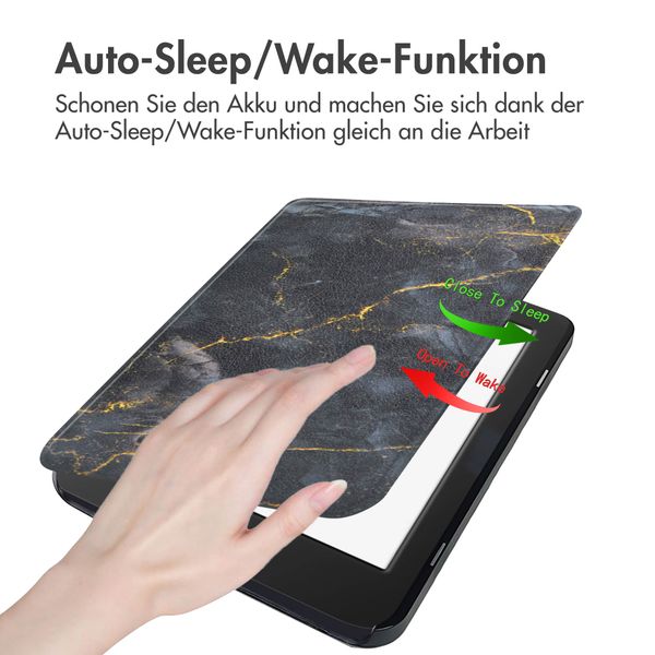 imoshion Design Slim Hard Case Klapphülle Kobo Nia - Black Marble