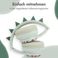 imoshion Kabellose Kinderkopfhörer Dino LED Light - Dezibelbegrenzer - Mit AUX-Kabel - Brown / Orange