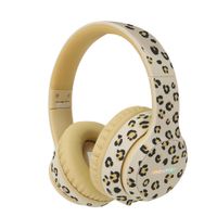 imoshion Special Edition - Kabellose Kinderkopfhörer mit Leopardenmuster LED Light - Dezibelbegrenzer - Mit AUX-kabel - Leopard