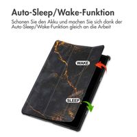 imoshion Design Trifold Klaphülle Lenovo Idea Tab Plus - Black Marble