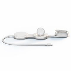 Zens Pro 3 USB-C-Kabel mit kabellosem Ladegerät für Telefon / Earbuds / Apple Watch - MagSafe und Qi2 - Weiß
