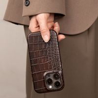 Selencia Croco Backcover mit MagSafe Apple iPhone 16 - Choco Brown
