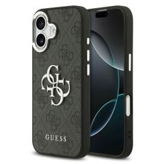 Guess 4G Metal Logo Back Cover Apple iPhone 17 - Silver Edge - Black