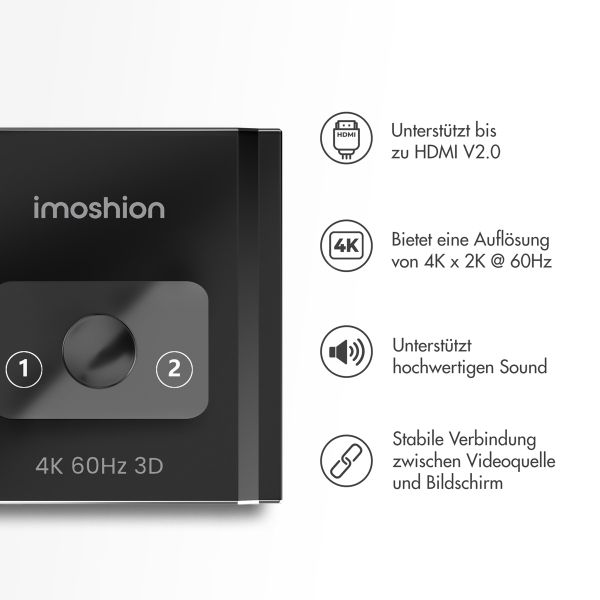 imoshion HDMI switch - 2-in-1-Ausgang / 1-in-2-Ausgang - 4K 60Hz 3D