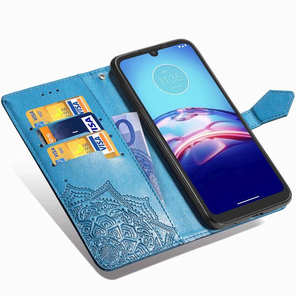 Mandala Klapphülle Motorola Moto E6s - Türkis