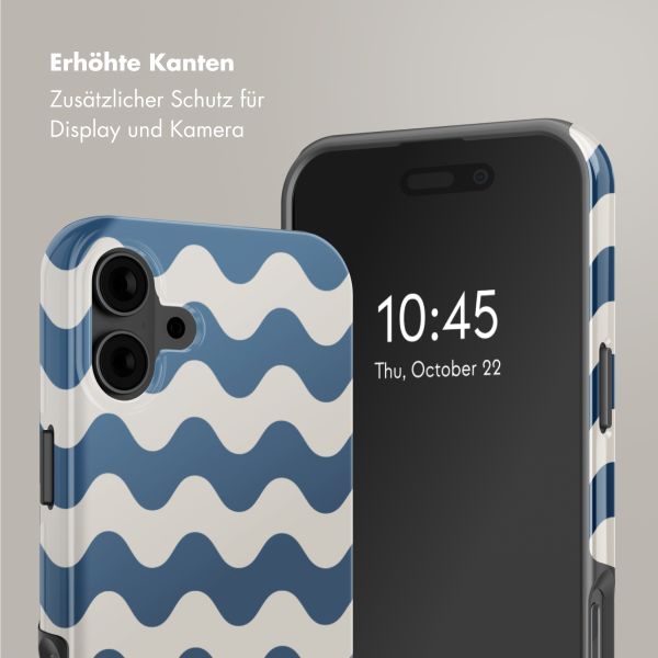 Selencia Vivid Tough Back Cover mit MagSafe für das iPhone 16 - Wave Vibes Classic Blue