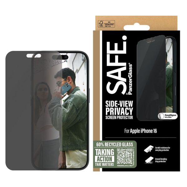 SAFE by PanzerGlass Ultra Wide Fit Screen Protector mit Sichtschutz inkl. Applikator Apple iPhone 16