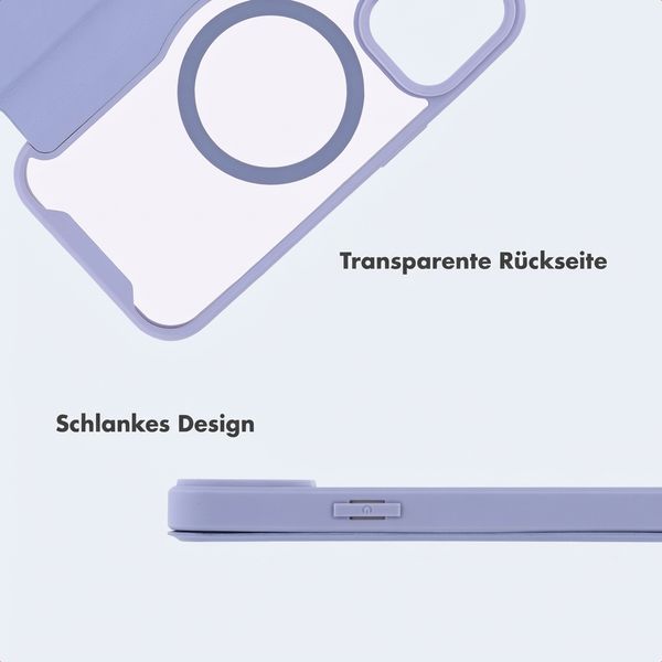 imoshion Transparente Bookcase mit MagSafe Apple iPhone 15 - Lila
