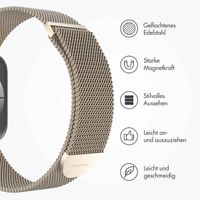 imoshion Mailändische Magnetarmband für die Apple Watch Series 1-10 / SE / Ultra (2) - 42/44/45/46/49 mm - Größe M - Starlight