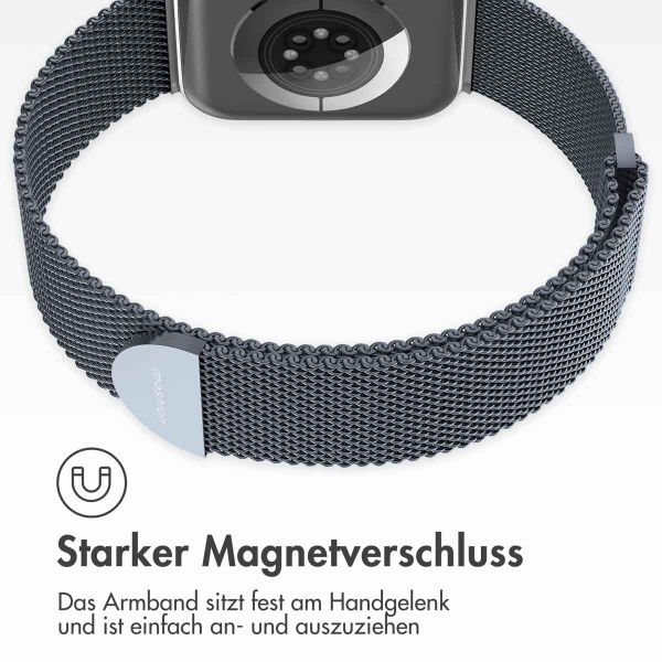 imoshion Mailändische Magnetarmband für die Apple Watch Series 1 bis 9 / SE (38/40/41 mm) | Series 10 (42 mm) - Größe S - Grau