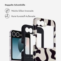 Selencia Vivid Back Cover Samsung Galaxy Z Flip 6 / Flip 7 FE - Art Wave Black