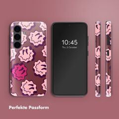 Selencia Vivid Back Cover Samsung Galaxy S24 - Wavy Smiley Pink