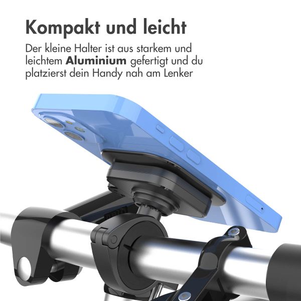 Accezz EasyLock handyhalterung Fahrrad - Inklusive Hülle für das iPhone 14 Pro - Aluminium - 360 Grad drehbar - Schwarz