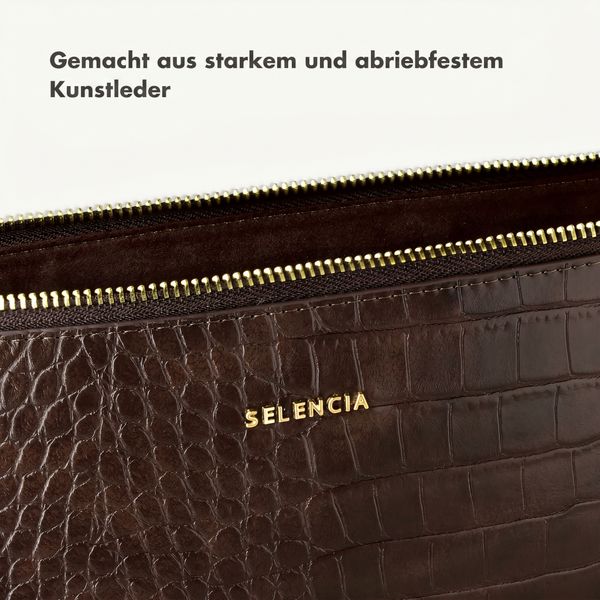 Selencia Croco Laptop Hülle 15-16 Zoll - Laptop Sleeve - Choco Brown