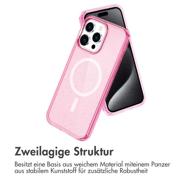 imoshion Sparkle Back Cover mit MagSafe Apple iPhone 15 Pro Max - Glitzer Rosa