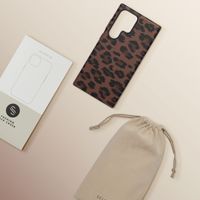 Selencia Sabi Backcover Leopardenmuster mit MagSafe Samsung Galaxy S24 Ultra - Mocha Brown