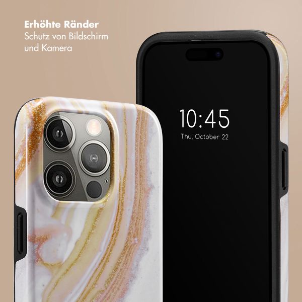 Selencia Vivid Tough Back Cover für das iPhone 15 Pro - Chic Marble Gold