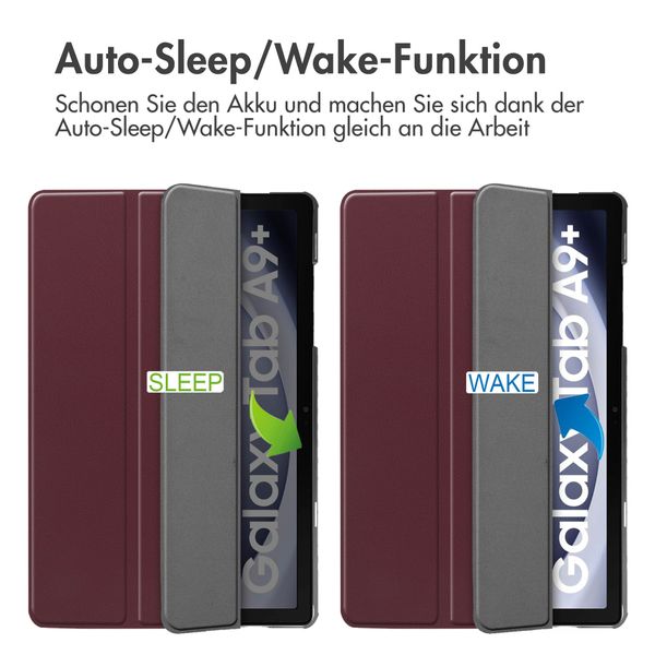 imoshion Trifold Klapphülle Samsung Galaxy Tab A9 Plus - Bordeaux