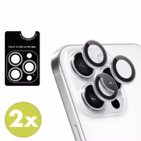 imoshion 2er-Pack Objektivschutz für Kamera für das Apple iPhone 16 Pro / 16 Pro Max - Weiß / Titanium