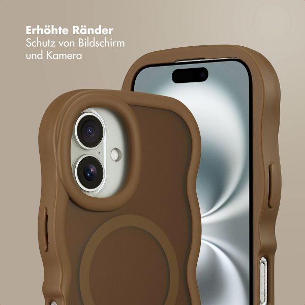 Selencia Wavy Backcover mit MagSafe Apple iPhone 16 - Mocha Brown