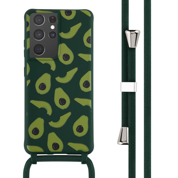 imoshion Silikonhülle design mit Band für das Samsung Galaxy S21 Ultra - Avocado Green