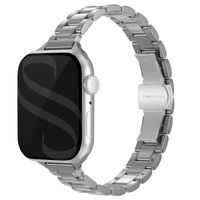 Selencia Slim Stahlgliederarmband für die Apple Watch Series 1 bis 9 / SE (38/40/41 mm) | Series 10 (42 mm) - Silber