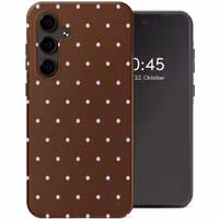 Selencia Vivid Back Cover Samsung Galaxy S24 FE - Happy Dots Chocolate