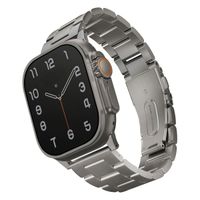 Uniq Osta Stahlarmband mit Selbstjustierenden Gliedern für die Apple Watch Series 1 bis 10 / SE / Ultra (2) (44/45/46/49 mm) - Titanium Silver