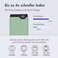imoshion Powerbank - 20.000 mAh - Schnelles Aufladen und Power Delivery - Grün