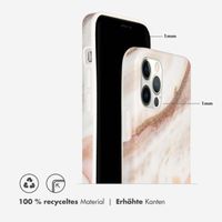 Selencia Aurora Fashion Back Case für das iPhone 12 (Pro) - ﻿Strapazierfähige Hülle - 100 % recycelt - Weißer Marmor