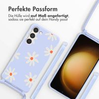 imoshion SilikonHülle design mit Band Samsung Galaxy S23 Plus - Lila Flower Distance