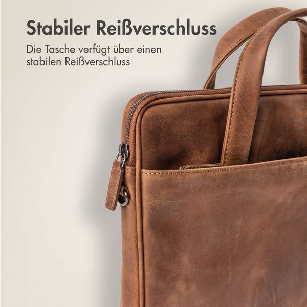 Accezz Leather Laptoptasche 16 Zoll - Cognac