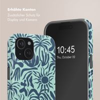 Selencia Vivid Tough Back Cover mit MagSafe für das iPhone 15 - Tropical Vibes Light Blue