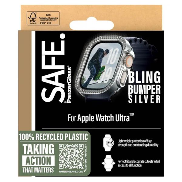 SAFE by PanzerGlass Bling Bumper für die Apple Watch 7-9 / SE 2024 - 45 mm - Silber