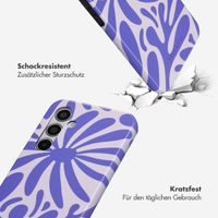 Selencia Vivid Tough Back Cover für das Samsung Galaxy A55 - Modern Bloom Sapphire Blue