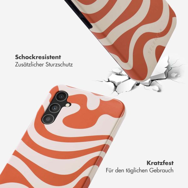 Selencia Vivid Tough Back Cover für das Samsung Galaxy A34 (5G) - Dream Swirl Orange