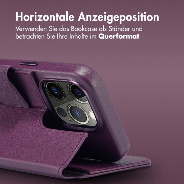 Accezz 2-in-1 Klapphülle aus Leder mit MagSafe für das iPhone 14 Pro - Heath Purple