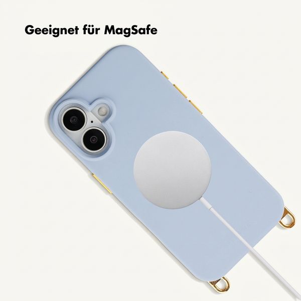 Selencia Rivièra Backcover mit MagSafe mit abnehmbaren Haken Apple iPhone 16 - Powder Blue