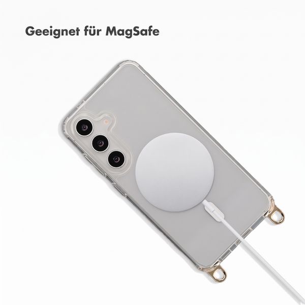 Selencia Rivièra MagSafe Backcover mit abnehmbarem Haken Samsung Galaxy S25 / S24 - Transparent