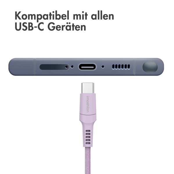 imoshion Braided USB-C-zu-USB-C Kabel - 1 Meter - Lila